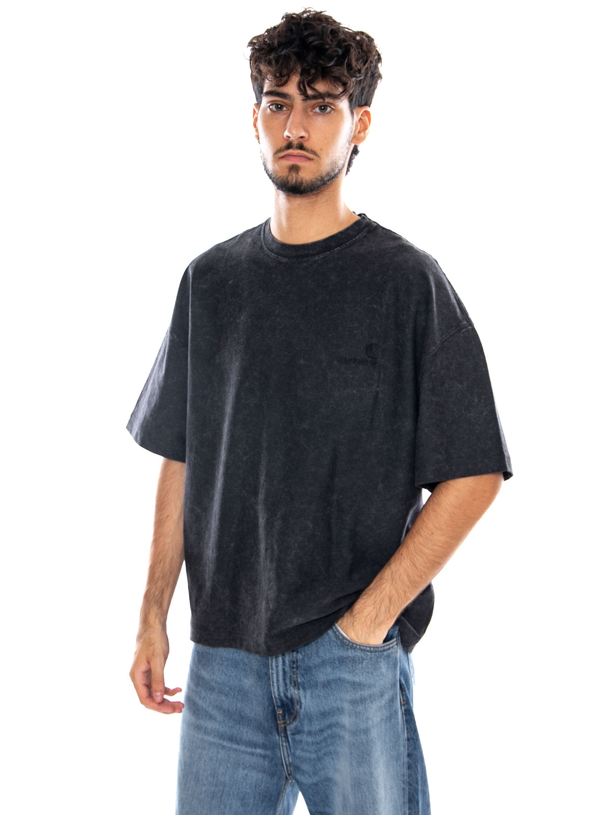 S/S LAMBERT T-SHIRT BLACK - Maglietta Girocollo Uomo Nera I037016 89FQ CARHARTT WIP 