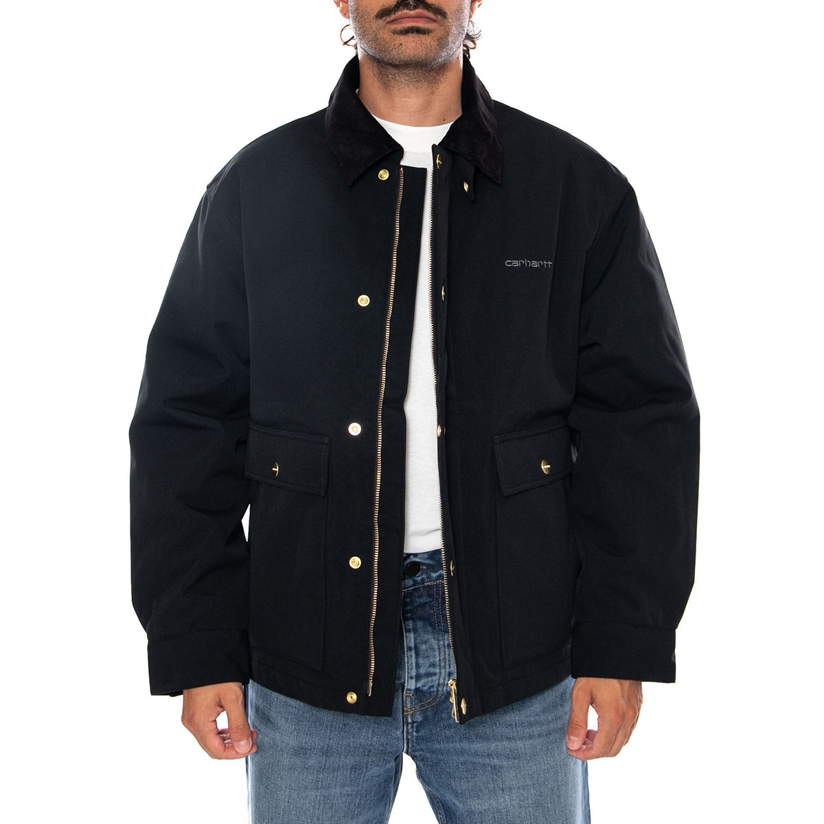 QUENTIN JACKET BLACK / BLACK - Giacca Uomo Nera I037047 00EXX CARHARTT WIP 