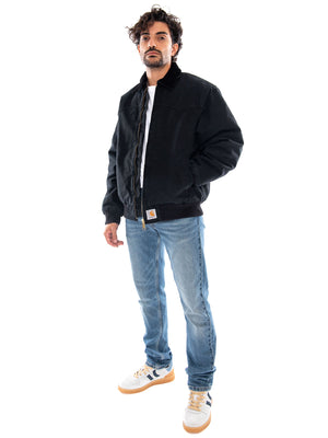 OG Santa Fe Jacket Black / Black Stone Canvas - Giacca Uomo Nera I037056 00E4O CARHARTT WIP 