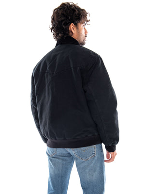 OG Santa Fe Jacket Black / Black Stone Canvas - Giacca Uomo Nera I037056 00E4O CARHARTT WIP 