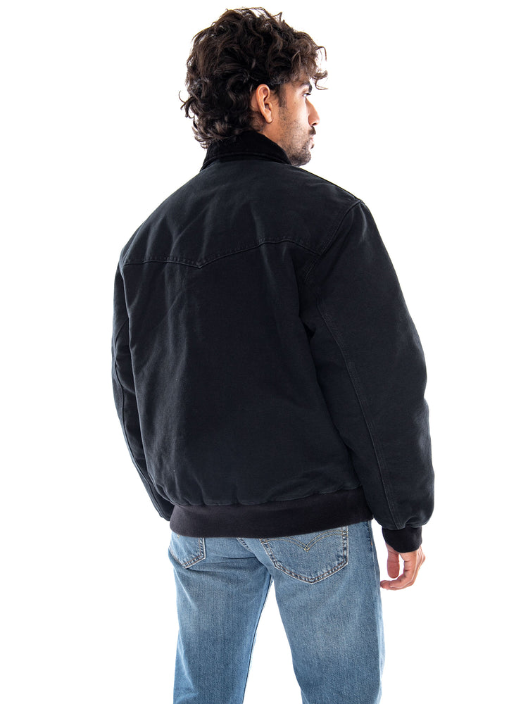 OG Santa Fe Jacket Black / Black Stone Canvas - Giacca Uomo Nera I037056 00E4O CARHARTT WIP 