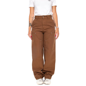 W' JUNE DOUBLE KNEE PANT WIP H BROWN RINSED - Pantaloni Donna Marroni I037086 3TG02 CARHARTT WIP 