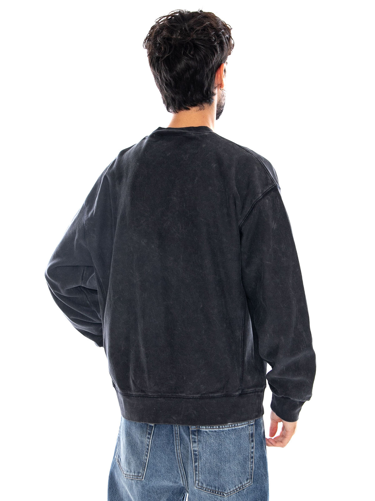 LAMBERT SWEAT BLACK MOON WASH - Felpa Girocollo Uomo Nera I037104 89FQ CARHARTT WIP 