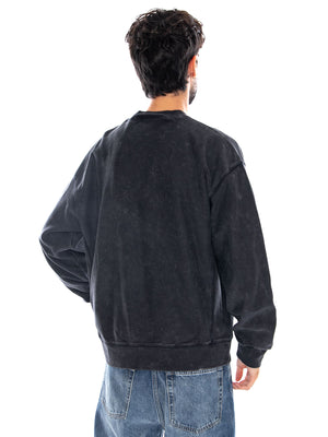LAMBERT SWEAT BLACK MOON WASH - Felpa Girocollo Uomo Nera I037104 89FQ CARHARTT WIP 