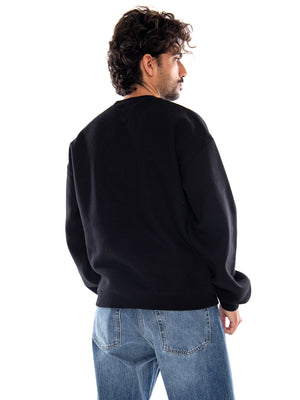 EBBERT SWEAT BLACK / WHITE - Felpa Girocollo Uomo Nera I037113 0D2XX CARHARTT WIP 