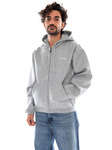 HOODED EBBERT JACKET GREY HEATHER / WHITE - Hoody con Capucha y Cremallera Hombre Gris Jaspeado CARHARTT WIP