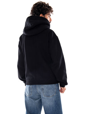Hooded Ebbert Jacket Black / White - Felpa con Cappuccio Uomo Nera I037114 0D2XX CARHARTT WIP 