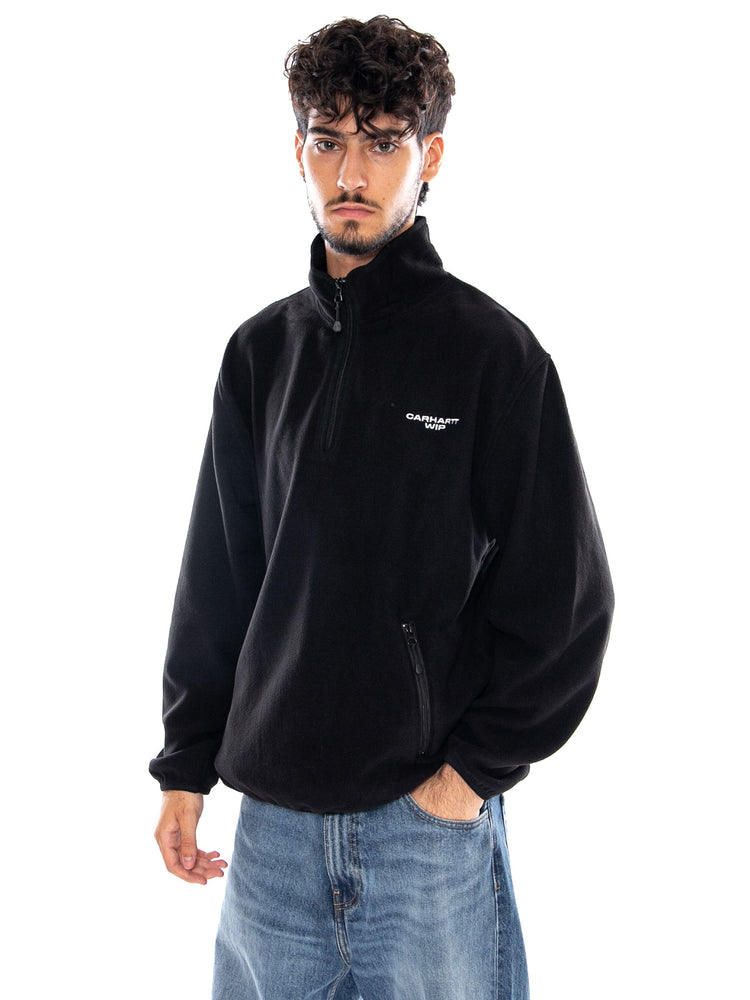EDMORE HALF ZIP SWEAT BLACK / WHITE - Felpa con Mezza Zip Uomo Nera I037137 0D2XX CARHARTT WIP 