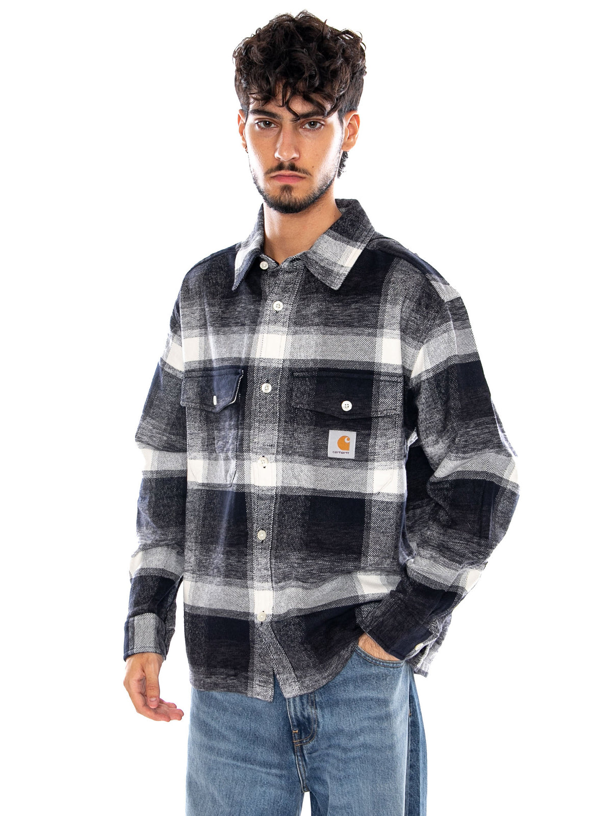 L/S ESTERSON SHIRT DARK NAVY - Camicia Uomo Blu I037139 3ZHXX CARHARTT WIP 
