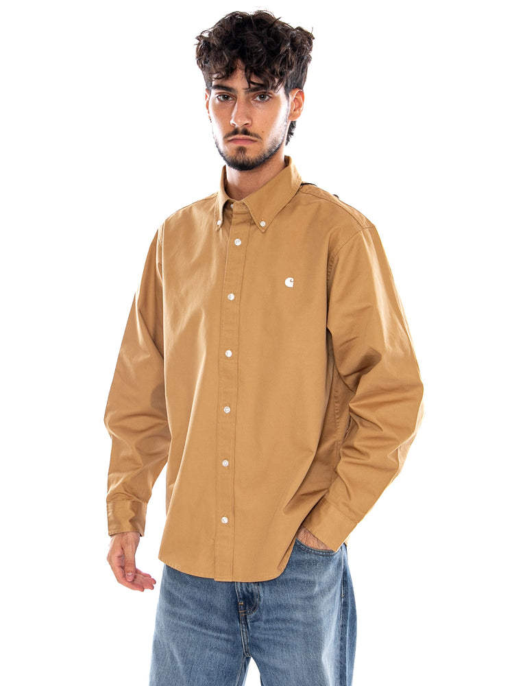 L/S OG MADISON SHIRT WIP DUSTY H - Camicia Uomo Marrone I037146 3TFXX CARHARTT WIP 