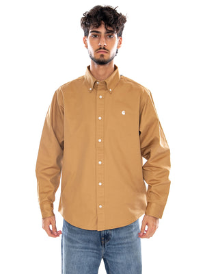 L/S OG MADISON SHIRT WIP DUSTY H - Camicia Uomo Marrone I037146 3TFXX CARHARTT WIP 