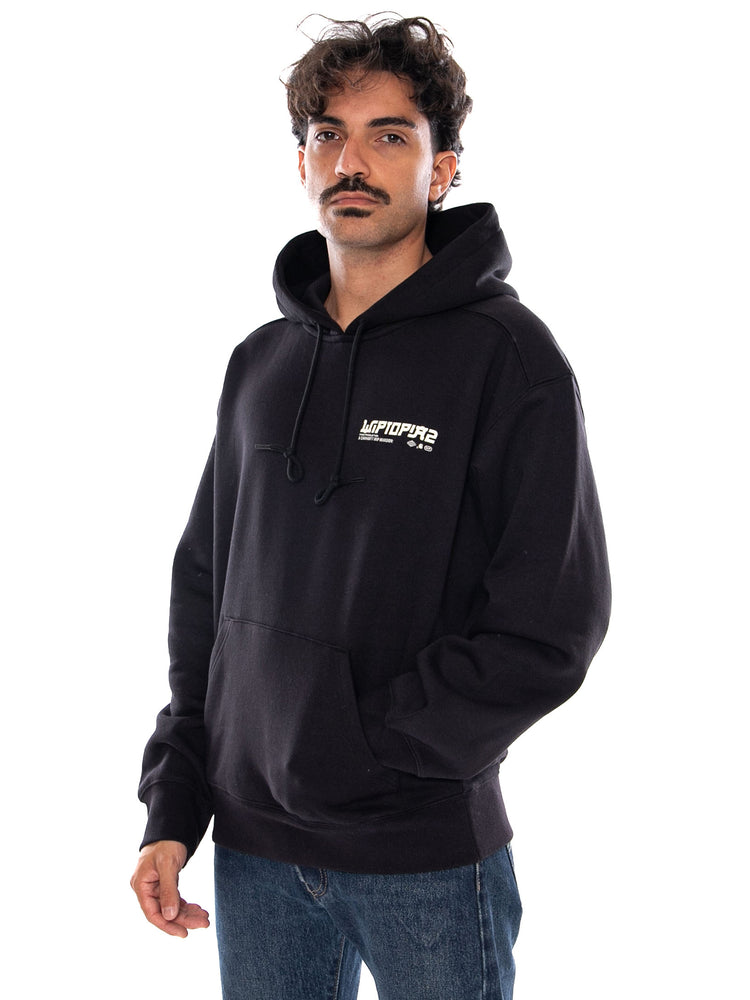 CARHARTT WIP HOODED WIPTOPIA II SWEAT BLACK - Felpa con Cappuccio Uomo Nera I037224 89XX CARHARTT WIP 