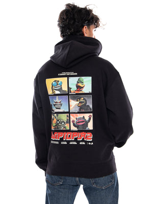 CARHARTT WIP HOODED WIPTOPIA II SWEAT BLACK - Felpa con Cappuccio Uomo Nera I037224 89XX CARHARTT WIP 