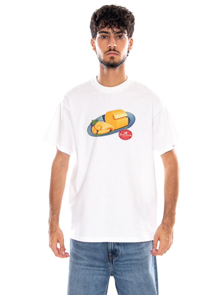S/S FROMAGE T-SHIRT WHITE - Maglietta Girocollo Uomo Bianca I037239 02XX CARHARTT WIP 