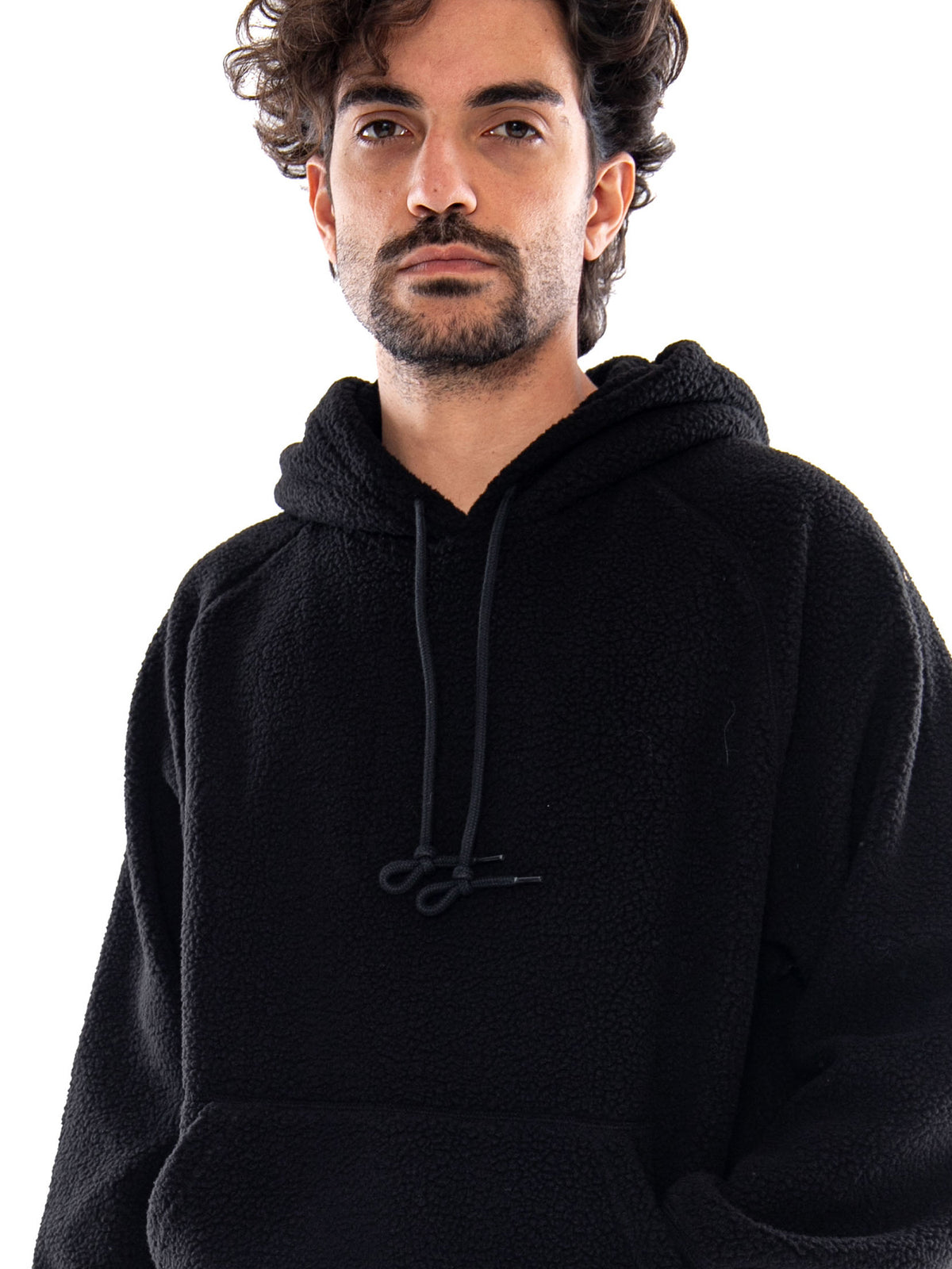 HOODED LIMN C FLEECE SWEAT BLACK - Felpa con Cappuccio Uomo Nera I037251 89XX CARHARTT WIP 