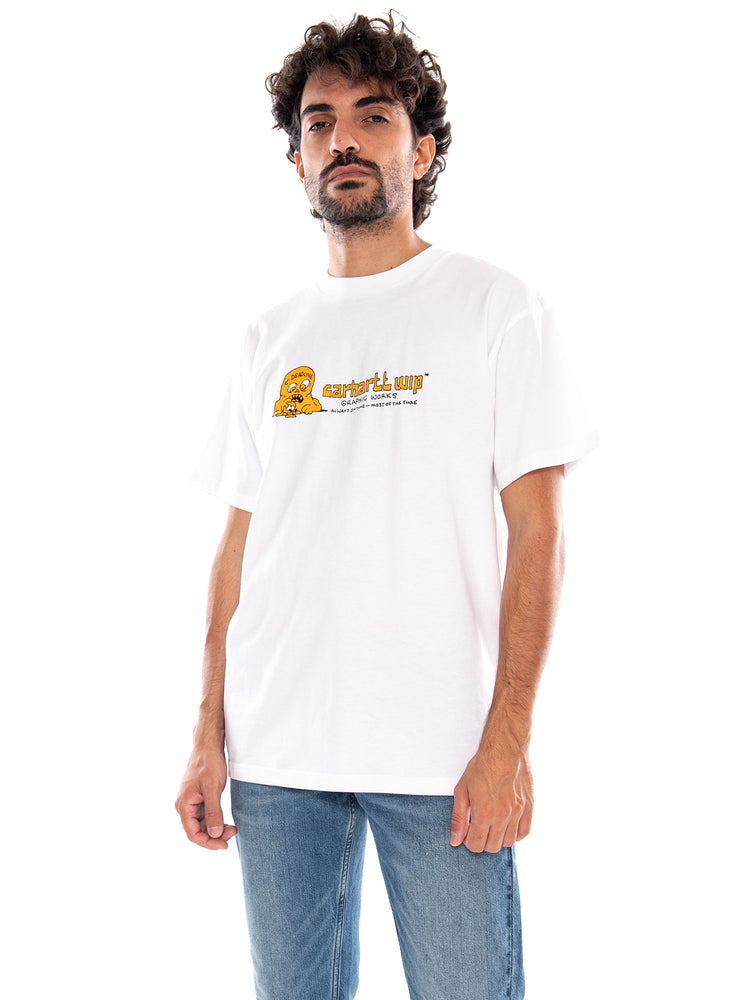 S/S Deadline T-Shirt White - Maglietta Girocollo Uomo Bianca<BR/><BR/> I037254 02XX CARHARTT WIP 
