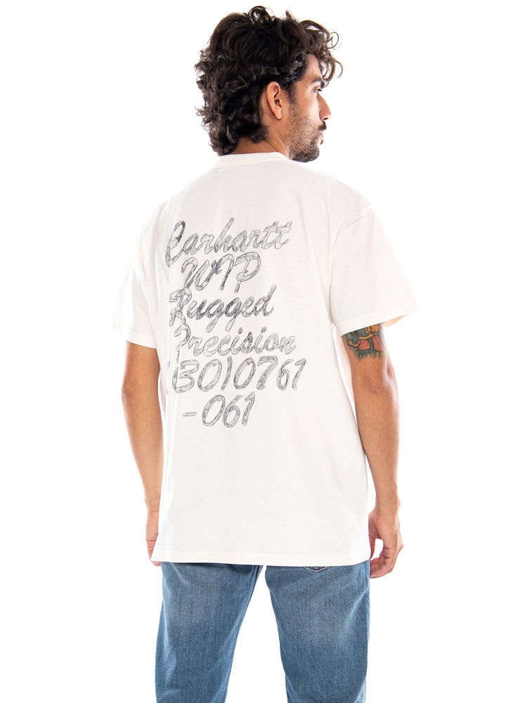 S/S Hatching Script T-Shirt Wax Garment Dyed - Maglietta Girocollo Uomo Beige I037258 D6GD CARHARTT WIP 