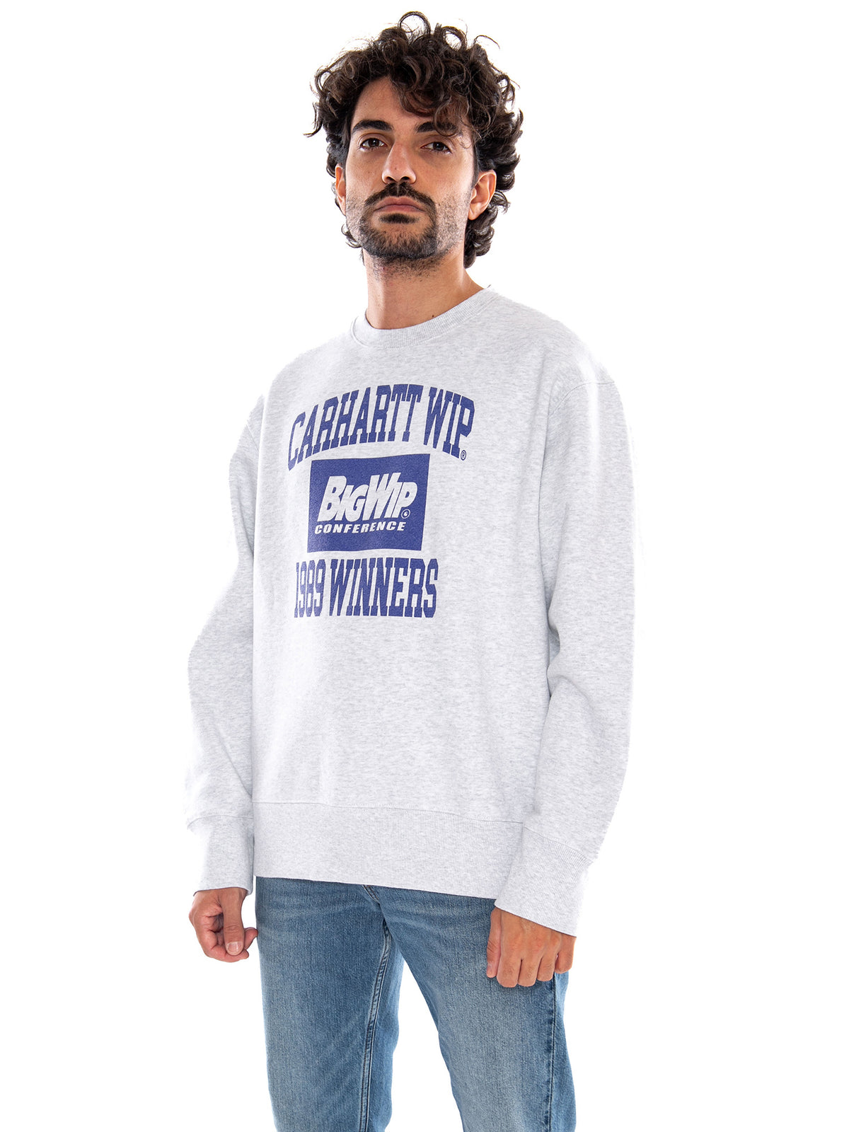 1989 Winners Sweat Ash Heather Heavy - Felpa Girocollo Uomo Grigio Mélange<BR/><BR/> I037278 48260 CARHARTT WIP 