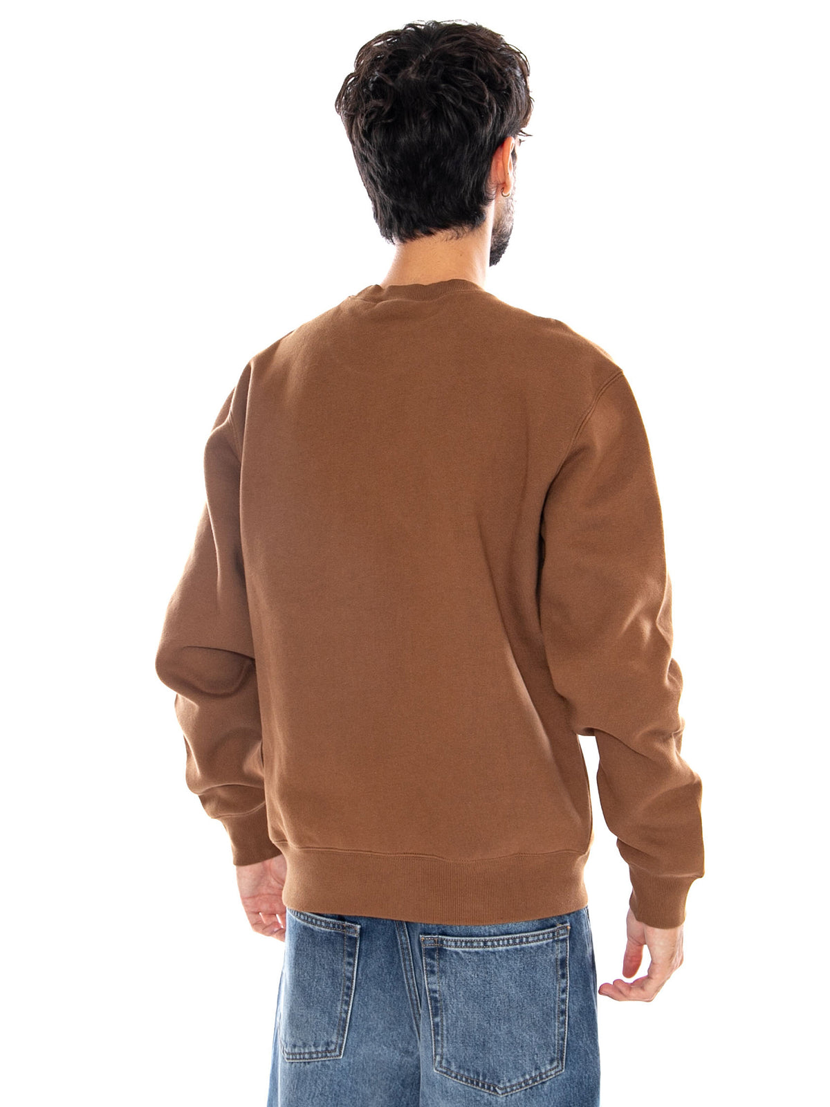 WIRELESS SWEAT WIP H BROWN / BLACK - Felpa Girocollo Uomo Marrone I037279 3YYXX CARHARTT WIP 