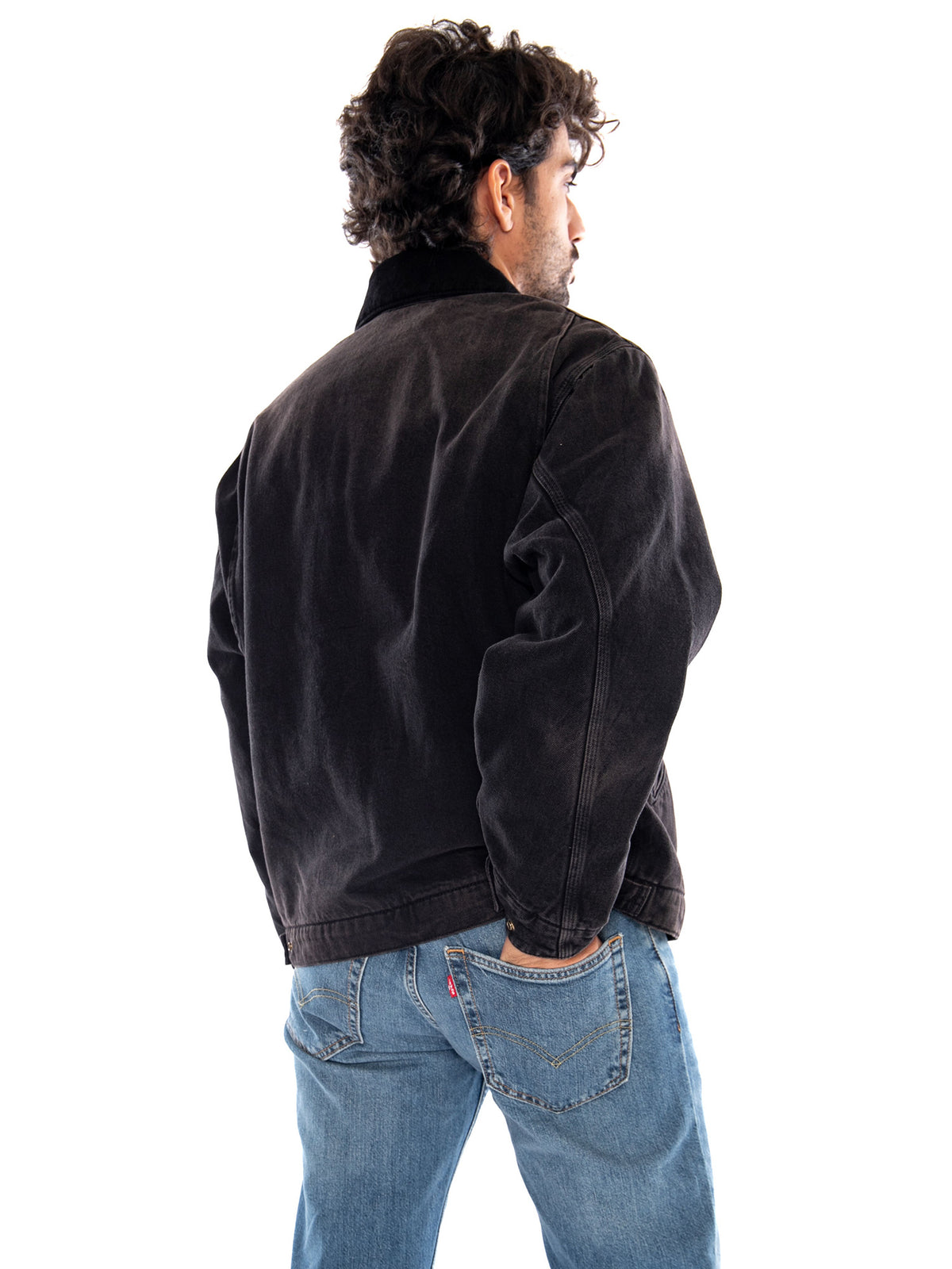 OG Detroit Jacket Black / Black Tobacco Used Wash - Giacca Uomo Nera I037535 00E0R CARHARTT WIP 