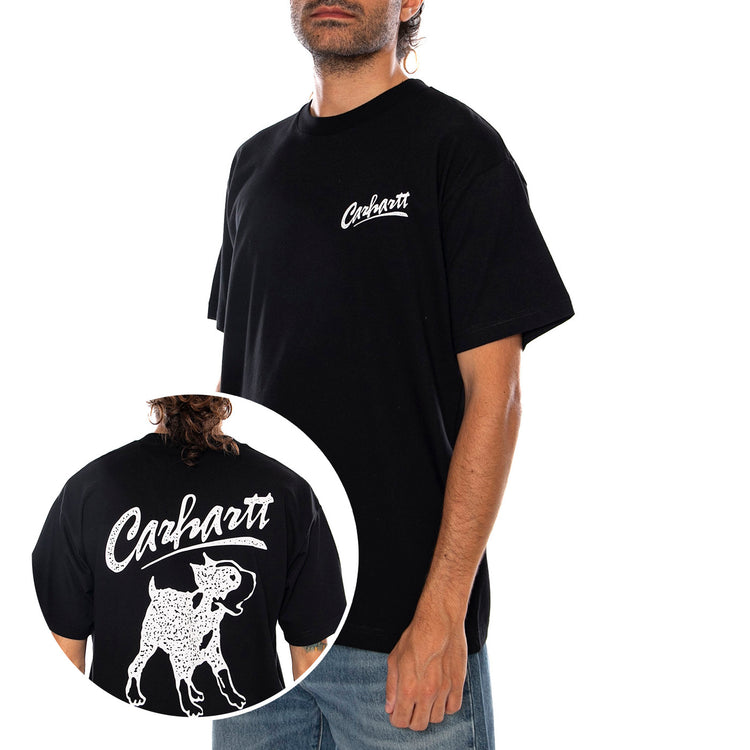 S/S PUP T-SHIRT BLACK - Maglietta Girocollo Uomo Nera I037537 89XX CARHARTT WIP 