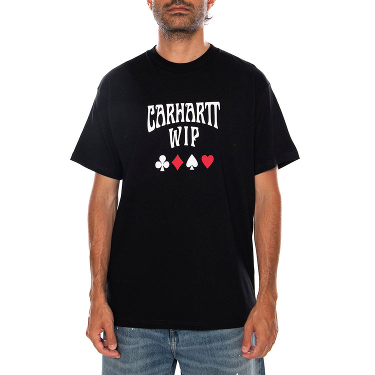 S/S DECK T-SHIRT BLACK - Maglietta Girocollo Uomo Nera I037548 89XX CARHARTT WIP 