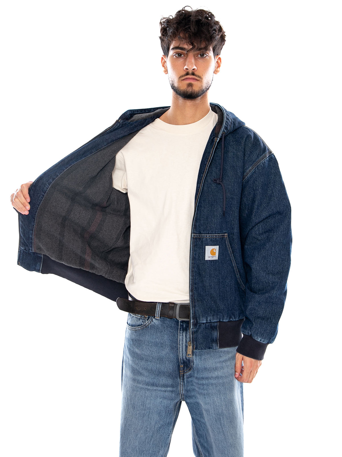 OG ACTIVE JACKET BLUE STONE WASHED - Giacca Uomo Blu I037581 0106 CARHARTT WIP 