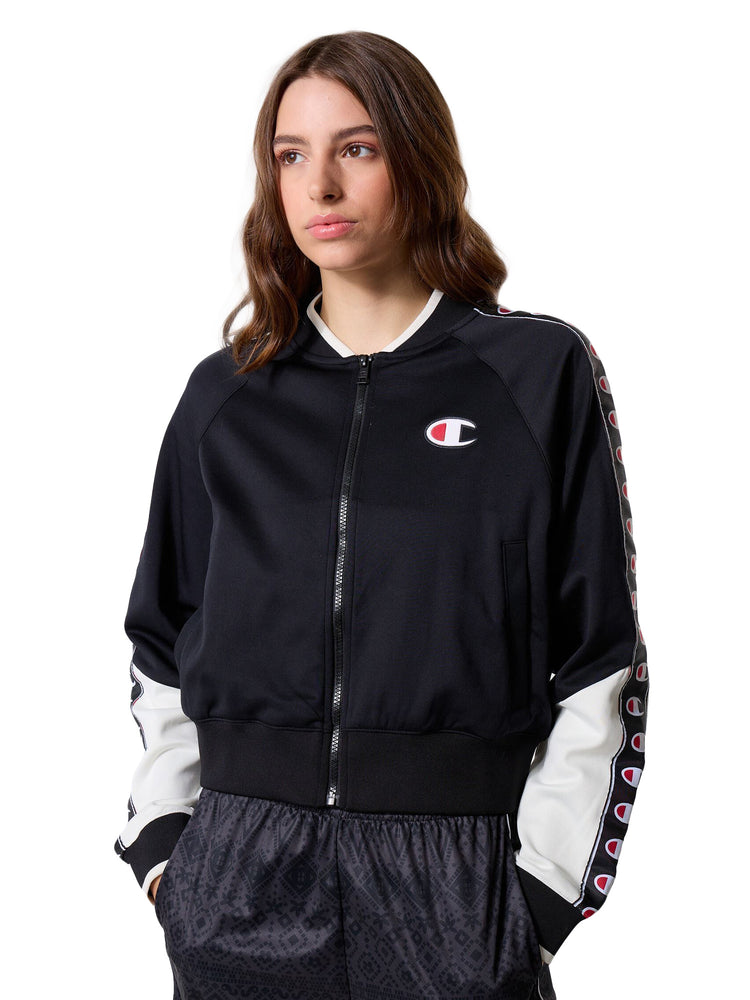 FULL ZIP SWEATSHIRT BLACK - Felpa con Zip Donna Nera 118373 KK001 CHAMPION 