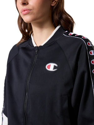 FULL ZIP SWEATSHIRT BLACK - Felpa con Zip Donna Nera 118373 KK001 CHAMPION 
