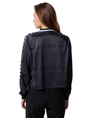 LONG SLEEVES V-NECK T-SHIRT BLACK - Maglietta Collo a V Maniche Lunghe Donna Nera 118444 KL001 CHAMPION 