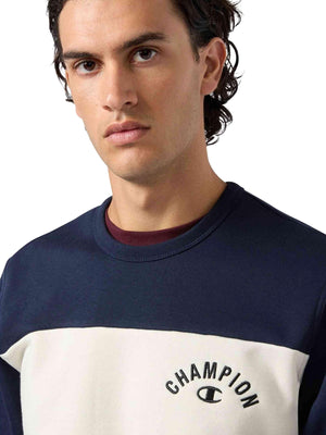 CREWNECK SWEATSHIRT NAVY - Felpa Girocollo Uomo Blu 221228 BS501 CHAMPION 