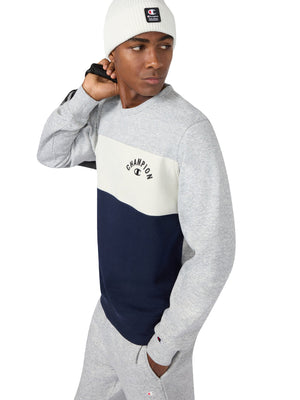 CREWNECK SWEATSHIRT OXFORD GREY - Felpa Girocollo Uomo Grigia 221228 EM021 CHAMPION 
