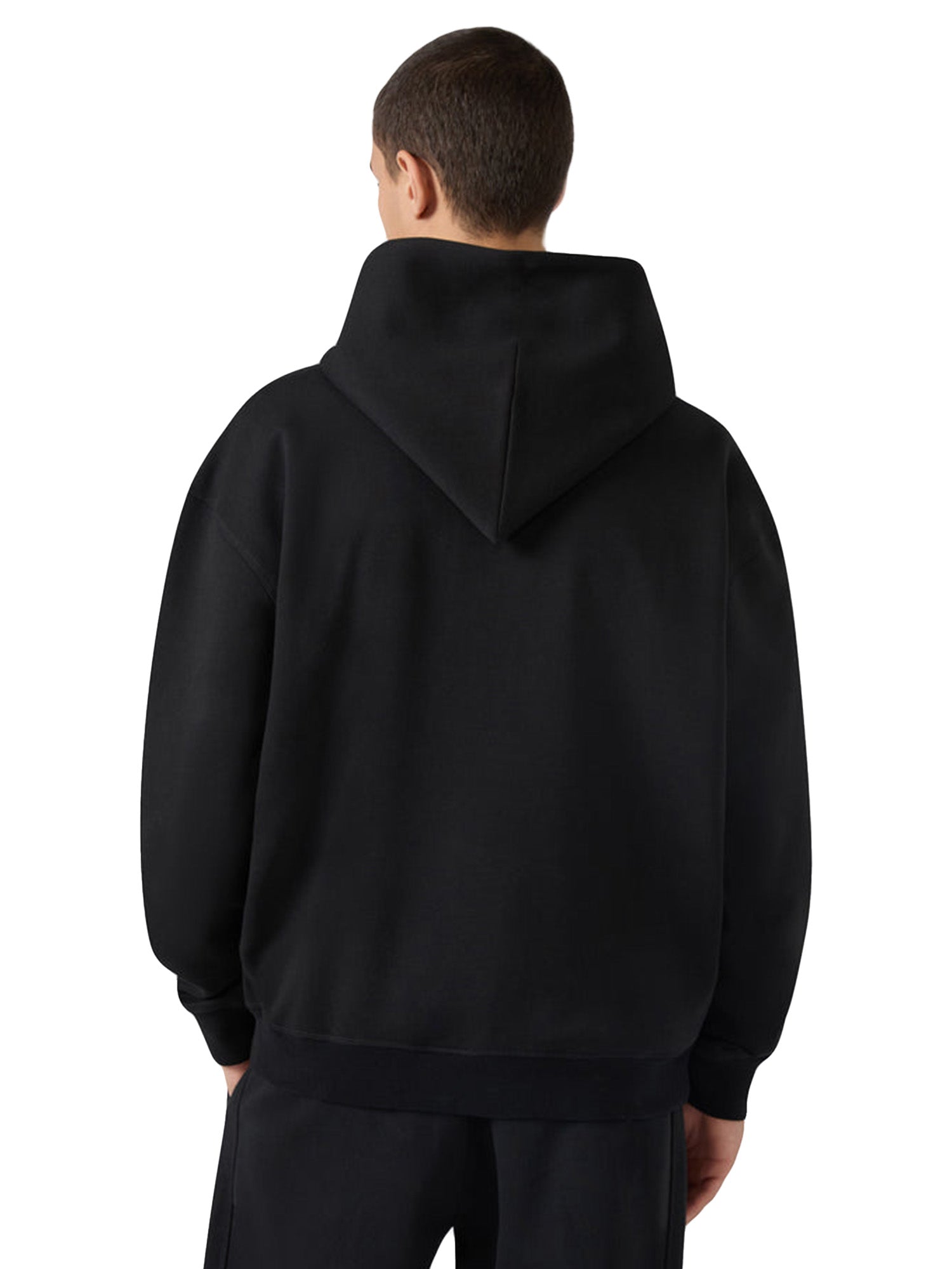 HOODED SWEATSHIRT BLACK - Felpa con Cappuccio Uomo Nera 221304 KK001 CHAMPION 