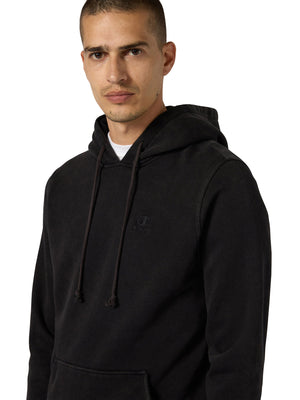 HOODED SWEATSHIRT BLACK - Felpa con Cappuccio Uomo Nera 221571 KK001 CHAMPION 