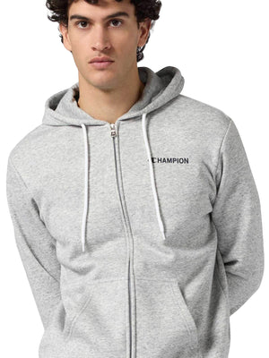 FULL ZIP HOODIE SWEATSHIRT OXFORD GREY - Felpa con Cappuccio e Zip Uomo Grigia 221648 EM021 CHAMPION 