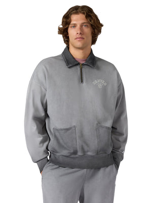 POLO NECK SWEATSHIRT FADED GREY - Felpa Polo Uomo Grigia 221818 KK022 CHAMPION 