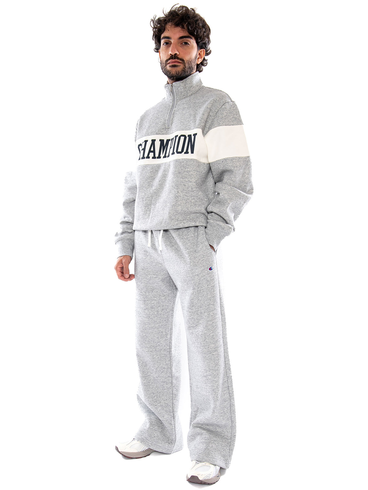 Champion Straight Hem Pants NOXM Grey - Pantaloni Sportivi Uomo Grigi<BR/><BR/> 223487 EM021 CHAMPION 
