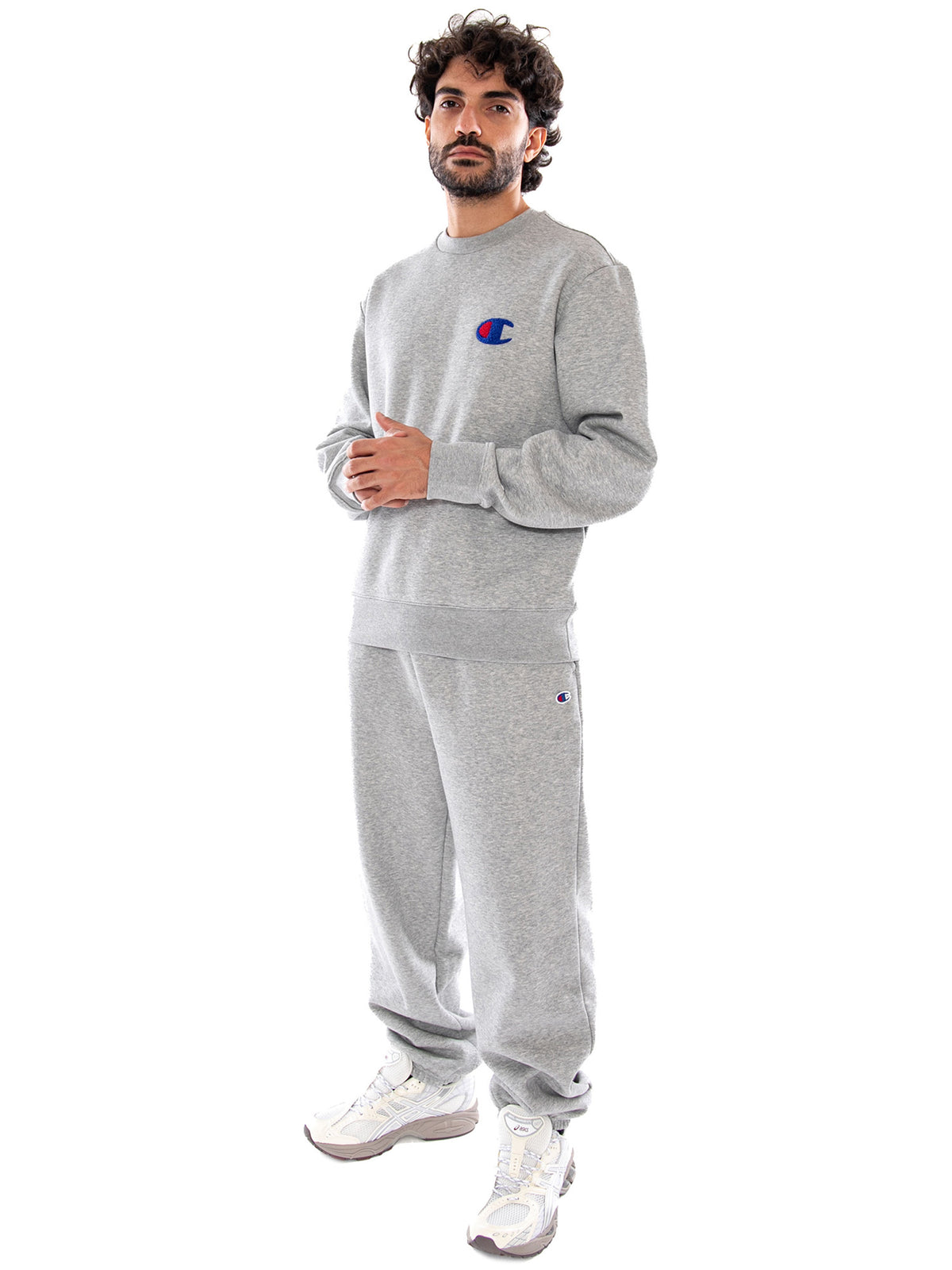 Champion Crewneck Sweatshirt OXGM - Felpa Uomo Girocollo Grigia 223495 EM006 CHAMPION 