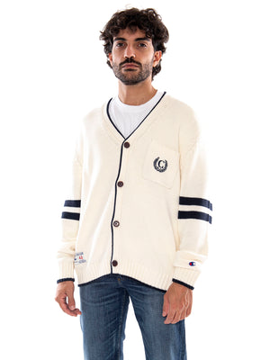 Champion Cardigan WSW/NNY - Cardigan Uomo Bianco e Blu Navy 223497 WW034 CHAMPION 