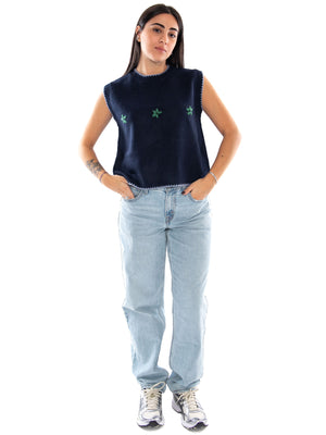 Compañía Fantástica Vest Blue - Gilet Donna Blu 63C/10317 MLT COMPANIA FANTASTICA 