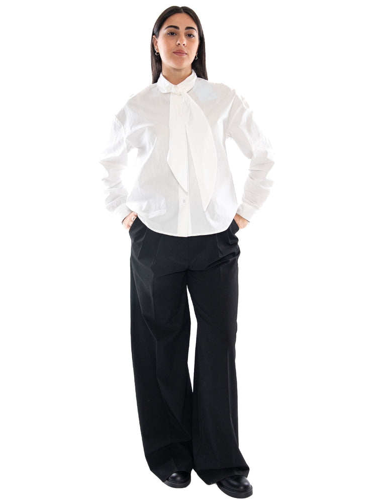 Compañía Fantástica Camisa 100% Algodón con Maxi Lazada Ecru - Camicia Donna Ecru 64C/11165 ECR COMPANIA FANTASTICA 