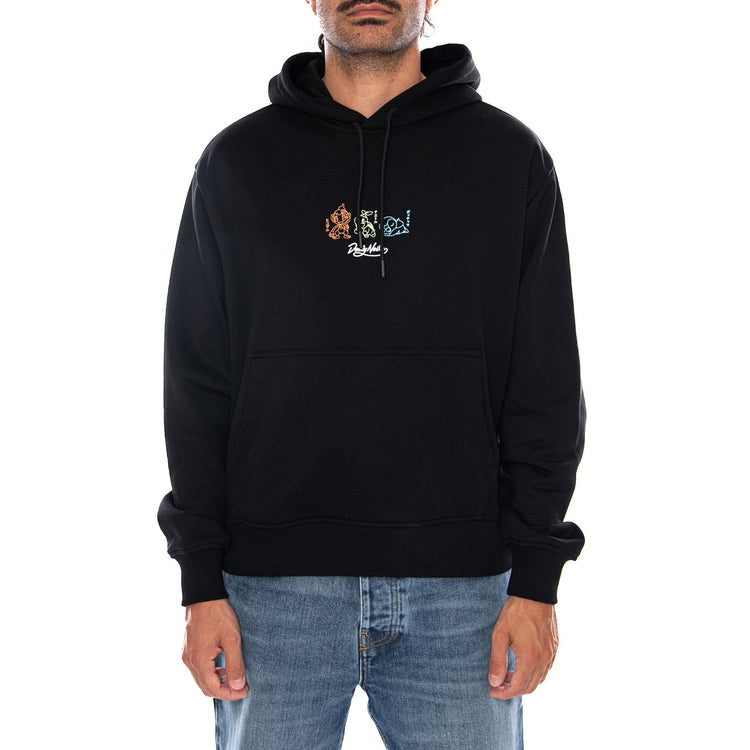 STARTERS EVOLUTION HOODIE POKÉMON - Felpa con Cappuccio Uomo Nera Collaborazione Pokémon SW1344 GQ DOLLY NOIRE 