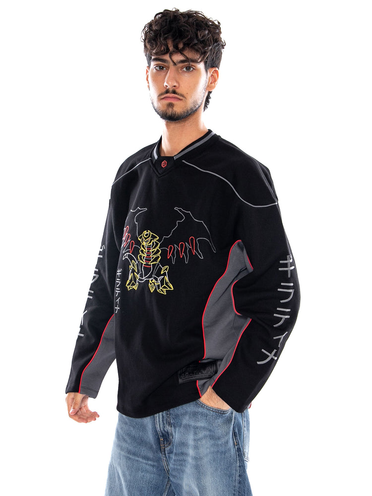GIRATINA CREWNECK ACID BLACK POKEMON - Felpa Girocollo Uomo Nera SW1359 S2 DOLLY NOIRE 