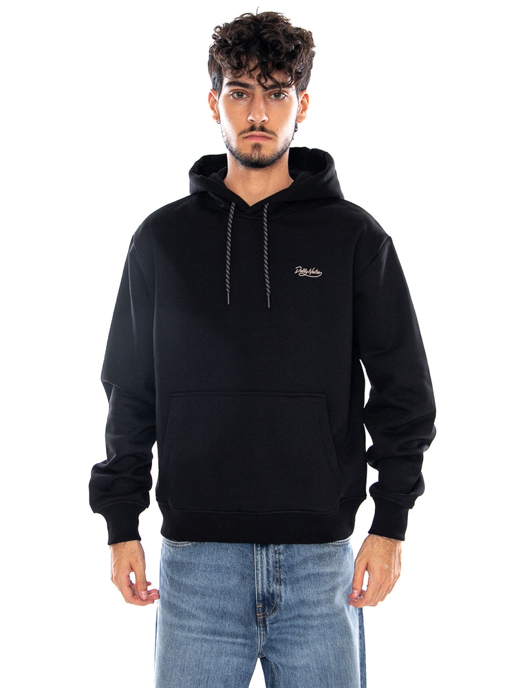 ASSO DI SPADE HOODIE BLACK - Felpa con Cappuccio Uomo Nera SW917 GQ DOLLY NOIRE 