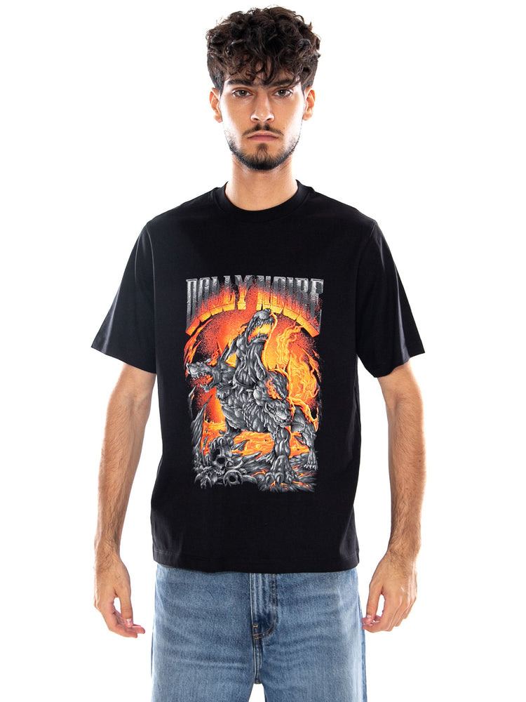 CERBERUS TEE BLACK - Maglietta Girocollo Uomo Nera TS1298 T4 DOLLY NOIRE 