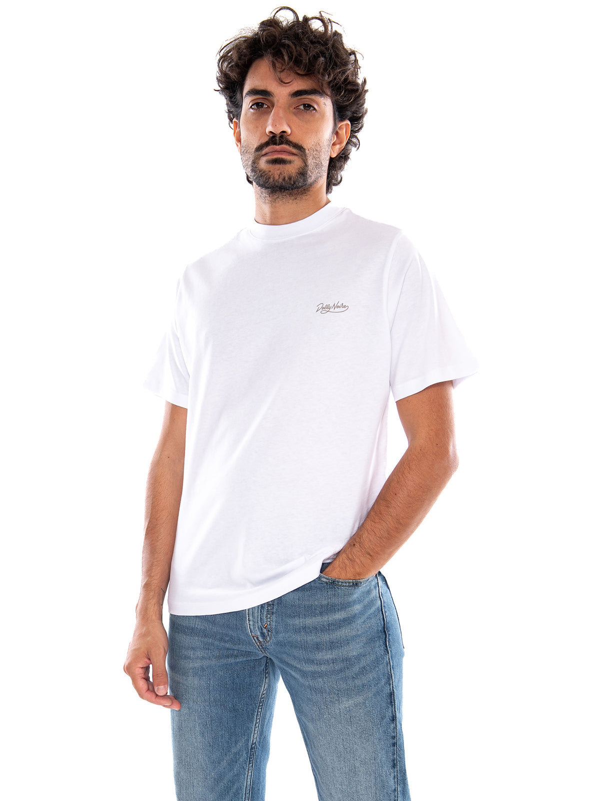 Sette di Denari - Napoletane Tee White - Maglietta Girocollo Uomo Bianca<BR/><BR/> TS1362 T4 DOLLY NOIRE 
