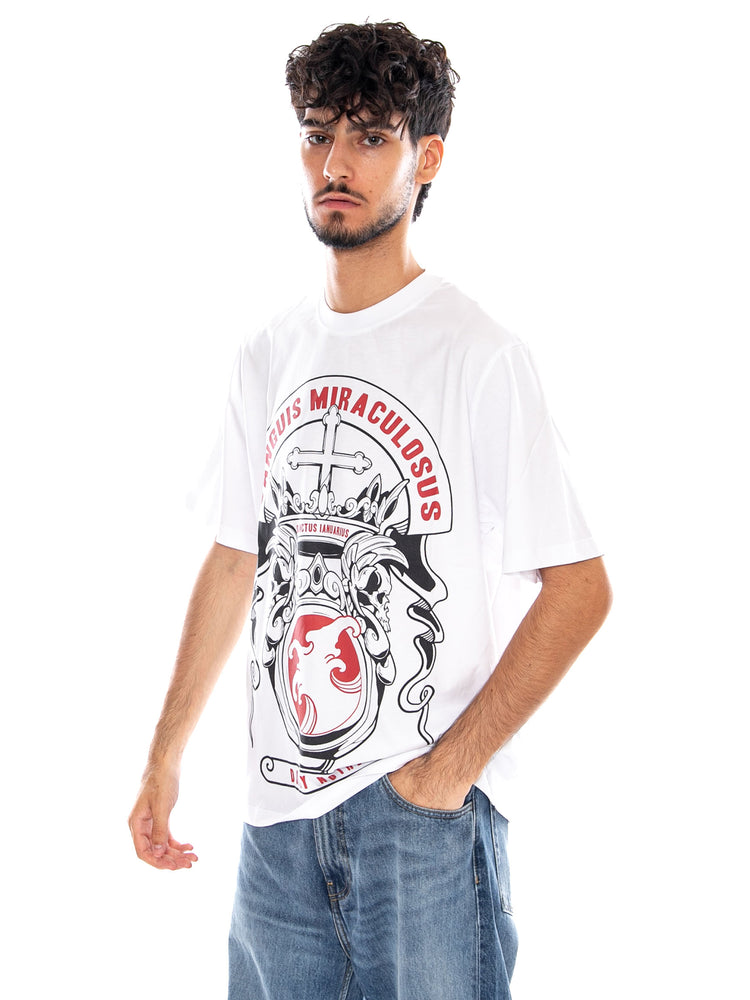 SAN GENNARO TEE WHITE - Maglietta Girocollo Uomo Bianca TS1652 02 DOLLY NOIRE 