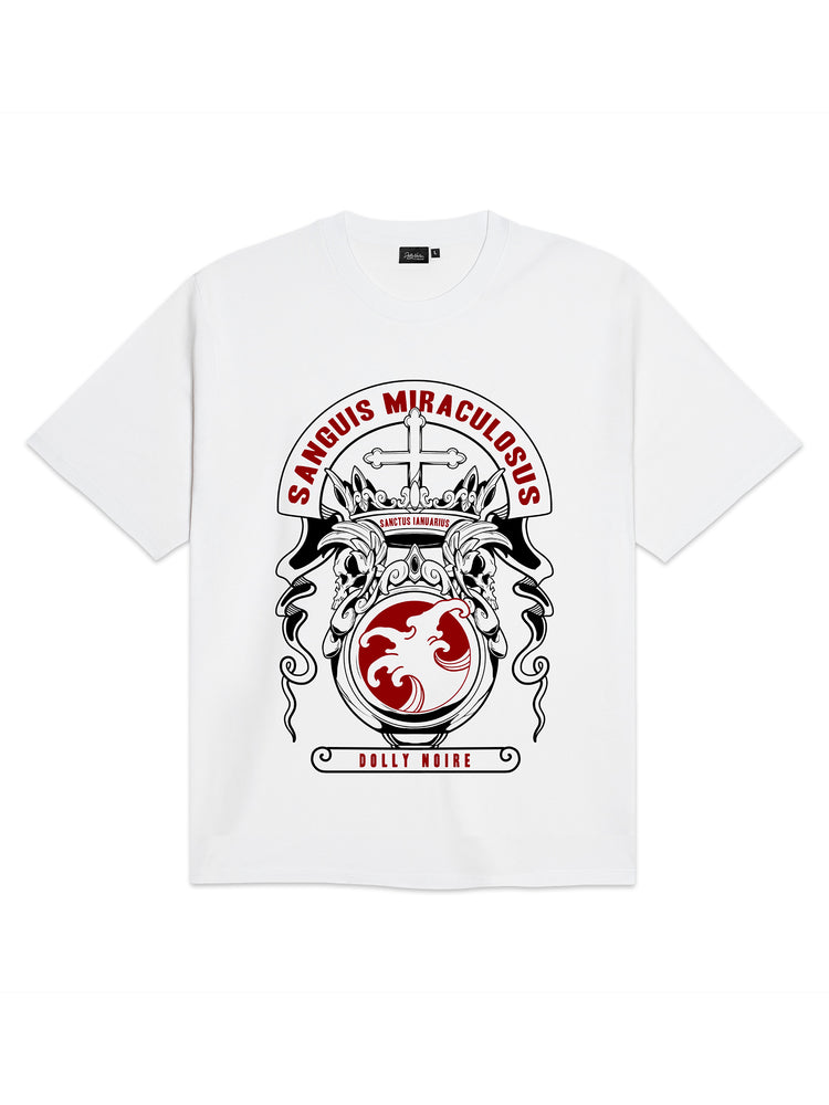 SAN GENNARO TEE WHITE - Maglietta Girocollo Uomo Bianca TS1652 02 DOLLY NOIRE 