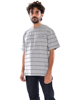 Edwin Bolton TS Grey Marl / White - T-shirt Uomo Grigia I035000 3RW.67 EDWIN 