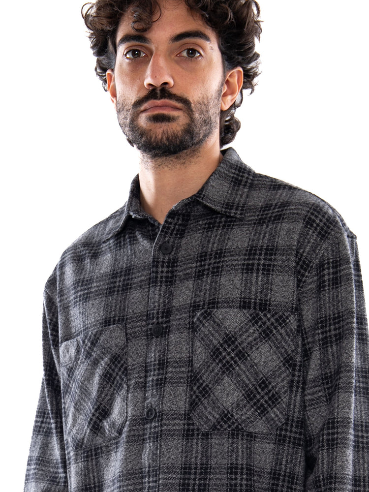 Edwin Ace Shirt LS Black/Grey - Camicia Uomo Nera/Grigia I037311 0GL.67 EDWIN 